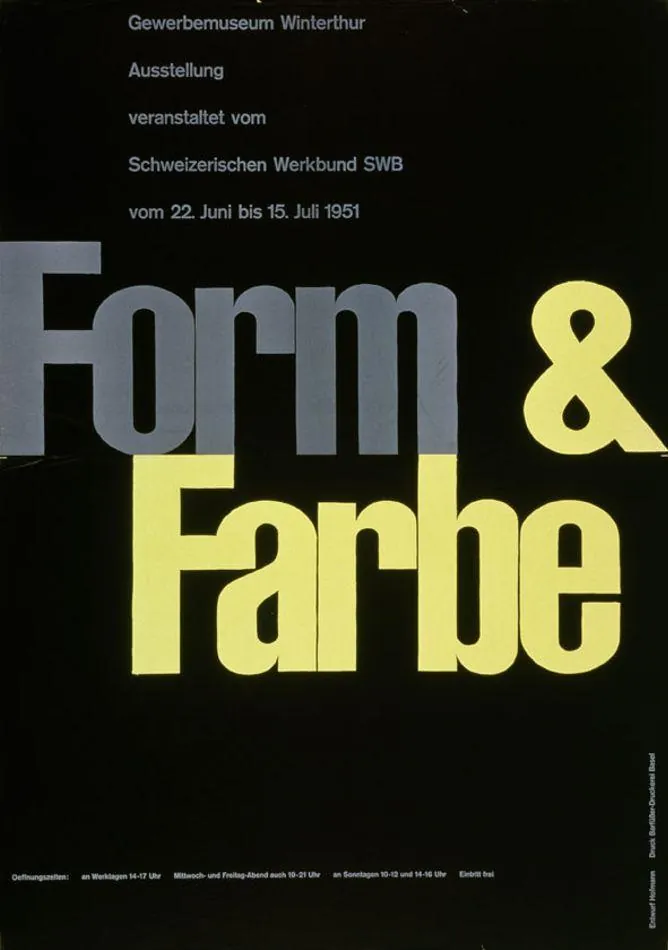 Form Farbe poster, Gewerbemuseum Winterthur, 1951