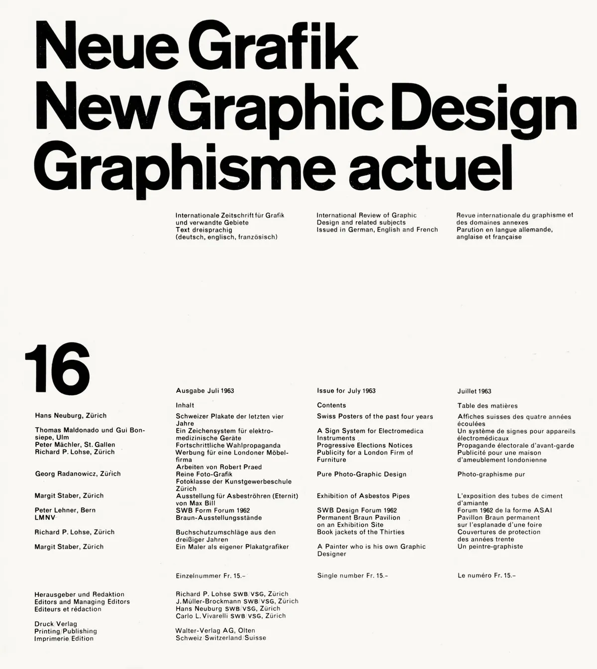 Neue Grafik, July 1963