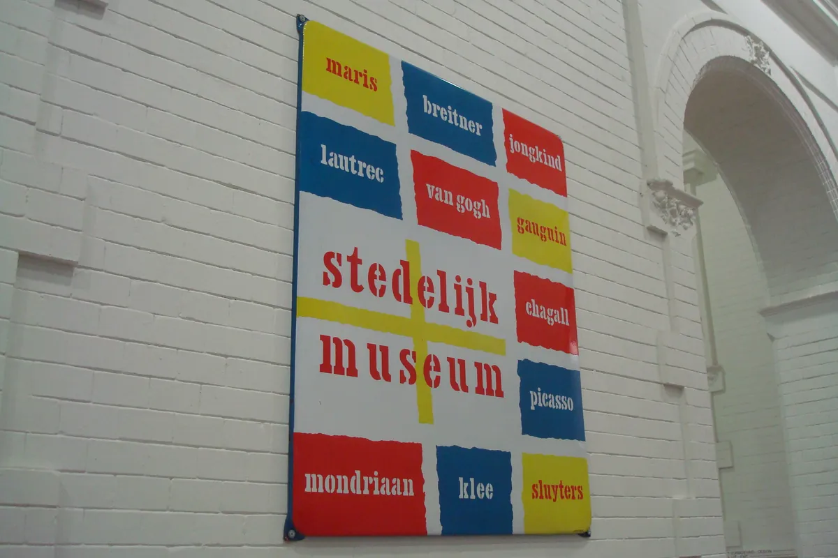 Stedelijk Museum enamel sign, 1954